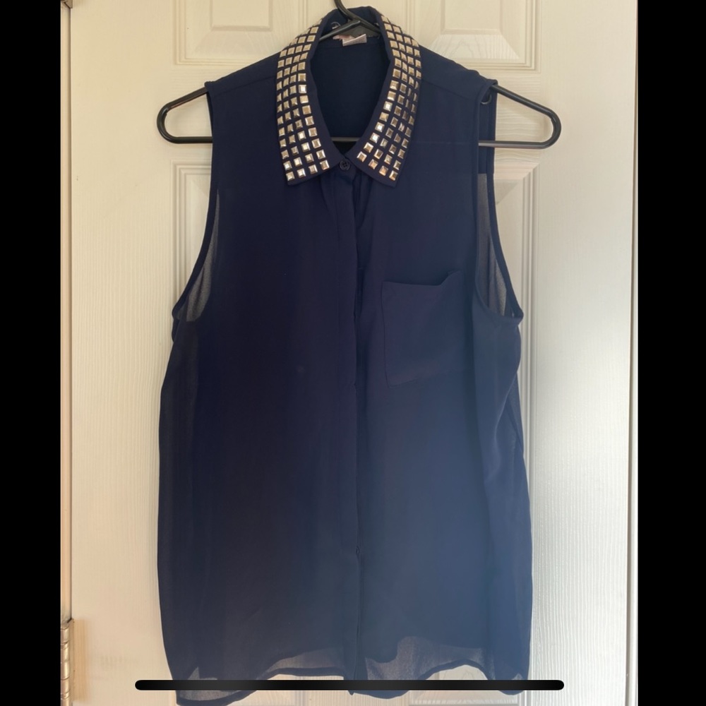 Studded Button Up Top